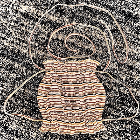 BARDOT || Stripe Barely There Open-Back Top in Tan Stripe - SZ Large ⭐️NWT⭐️ - Picture 4 of 9